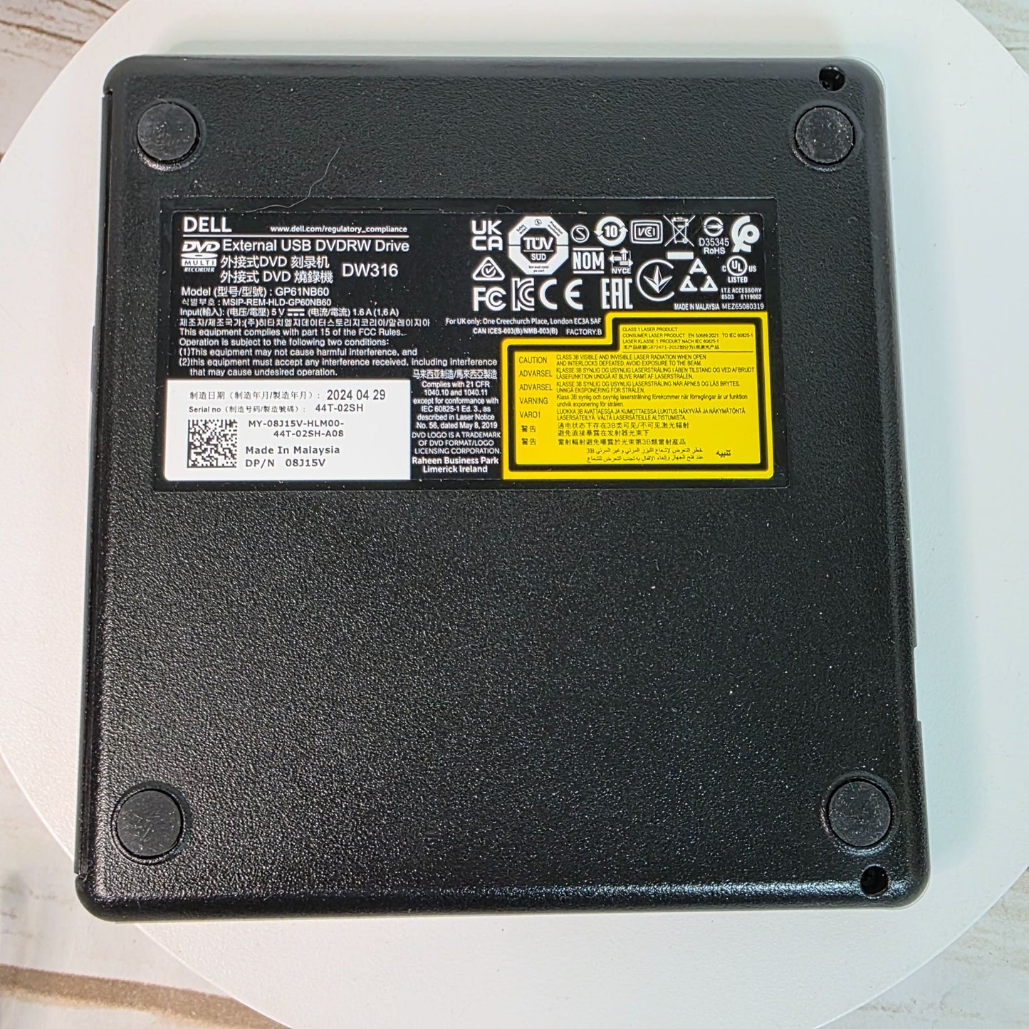 Dell USB Slim External DVD +/- RW Drive DW316