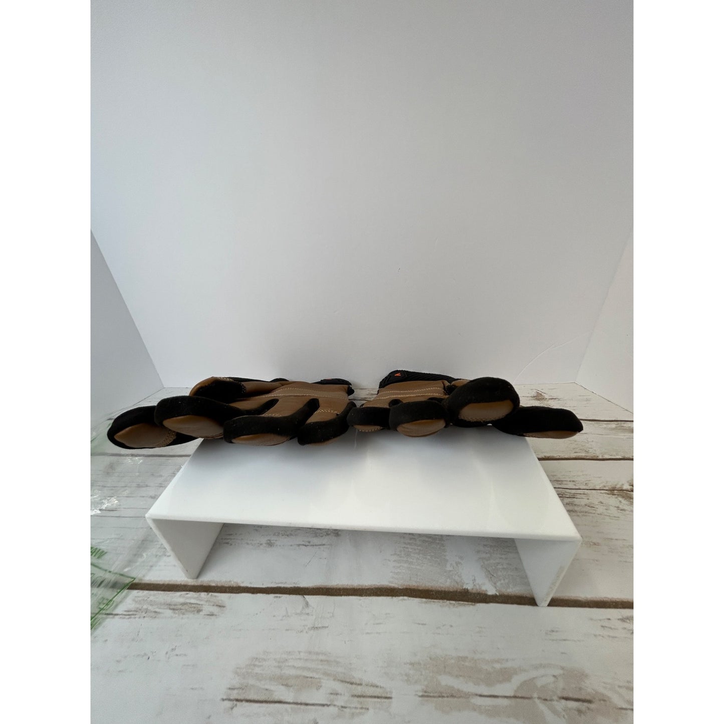 Vgo Heavy-Duty Work Gloves Black & Brown Size 9/L Durable Leather Protective Gear Comfortable & Flexible