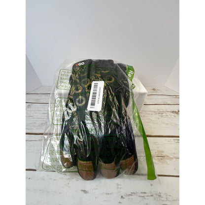 Vgo Heavy-Duty Work Gloves Black & Brown Size 9/L Durable Leather Protective Gear Comfortable & Flexible