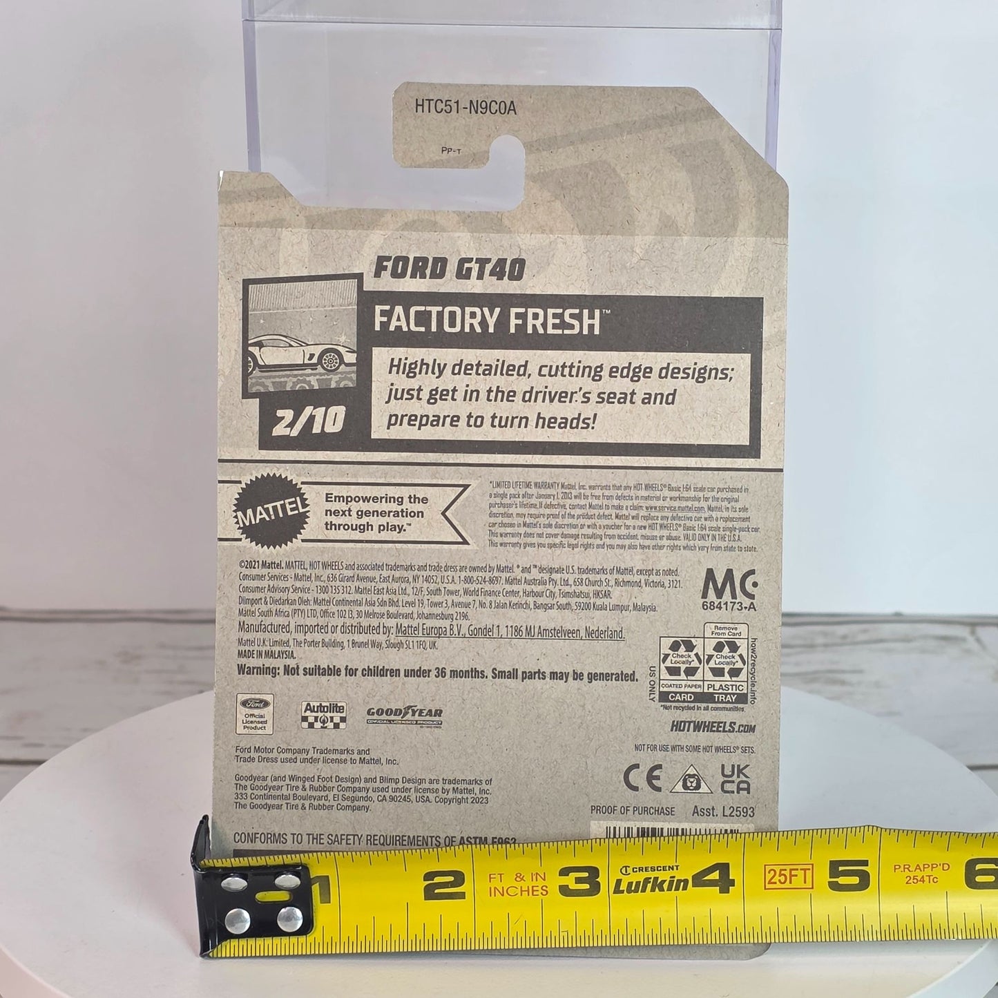 Hot Wheels Factory Fresh Ford GT40 White Die-Cast Car 1:64 Scale Collectible Model