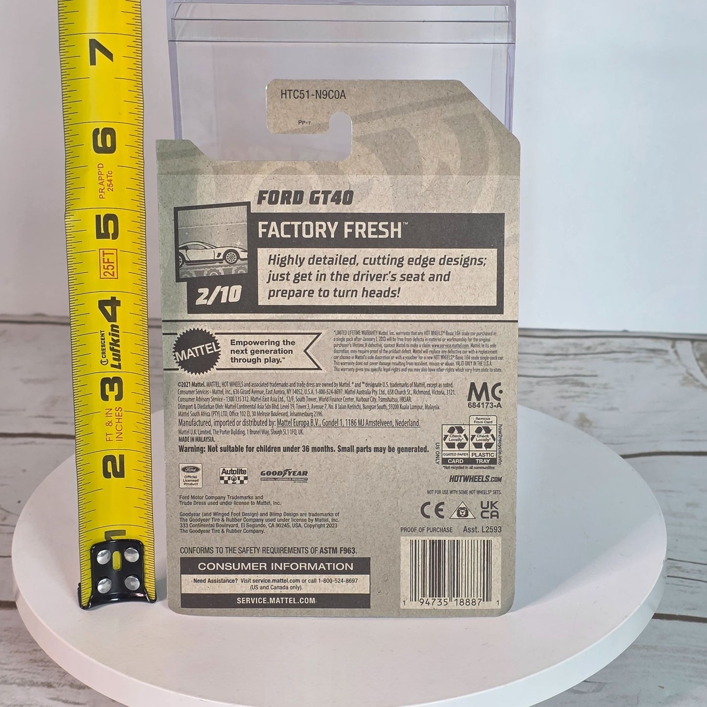 Hot Wheels Factory Fresh Ford GT40 White Die-Cast Car 1:64 Scale Collectible Model