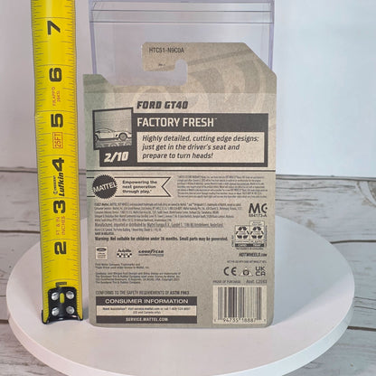 Hot Wheels Factory Fresh Ford GT40 White Die-Cast Car 1:64 Scale Collectible Model