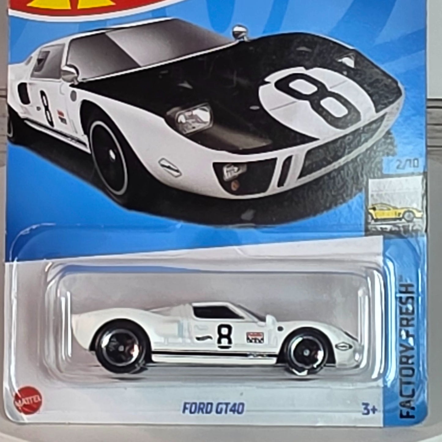 Hot Wheels Factory Fresh Ford GT40 White Die-Cast Car 1:64 Scale Collectible Model