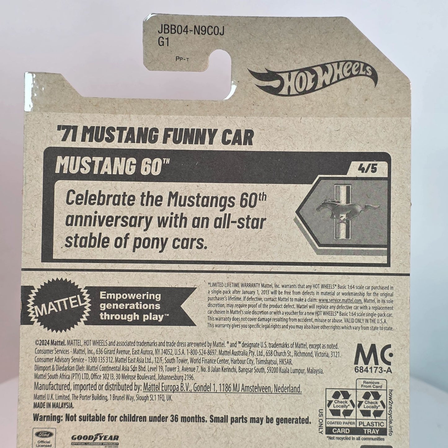 Hot Wheels 71 Mustang Funny Car Die-Cast Toy 175/250