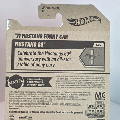 Hot Wheels 71 Mustang Funny Car Die-Cast Toy 175/250