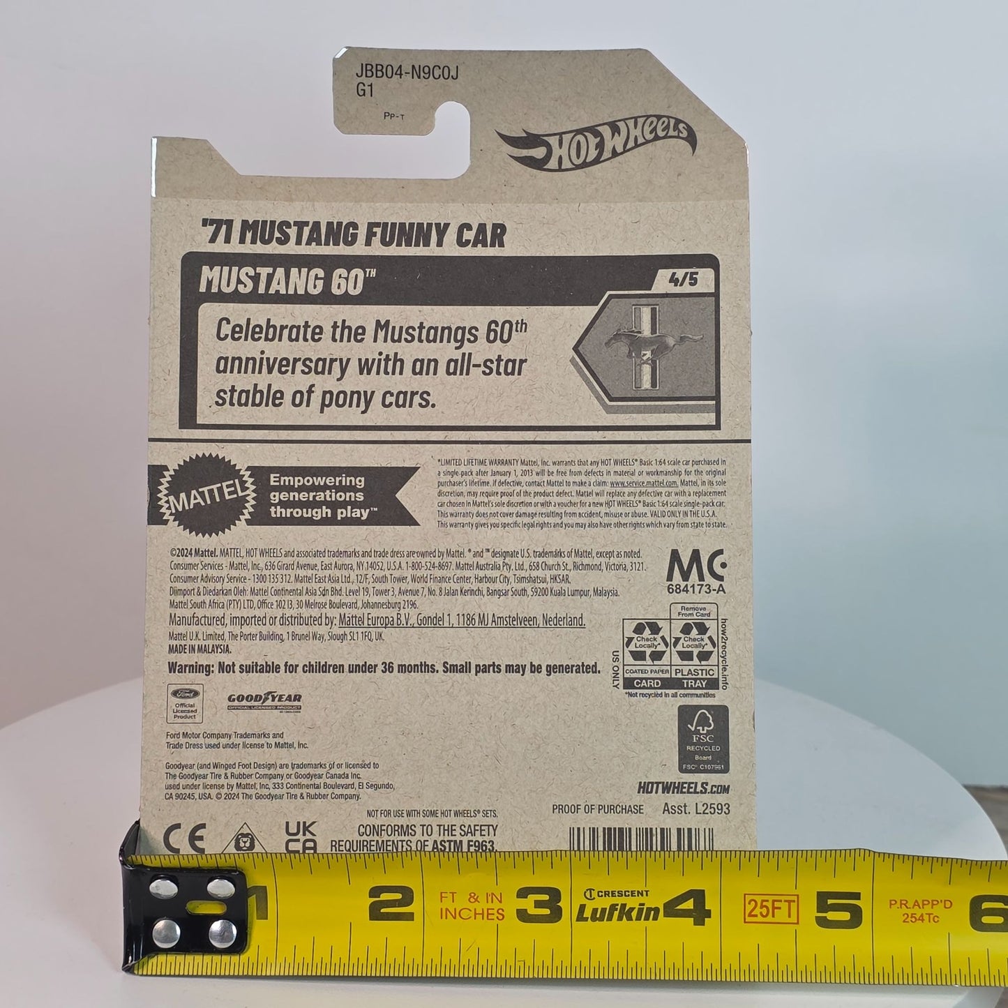 Hot Wheels 71 Mustang Funny Car Die-Cast Toy 175/250