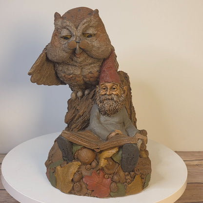 Tom Clark Gnome "Wise & Wonderful" Owl Figurine 1995 Retired First Edition SN #6321 Handcrafted Made In USA