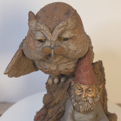 Tom Clark Gnome "Wise & Wonderful" Owl Figurine 1995 Retired First Edition SN #6321 Handcrafted Made In USA
