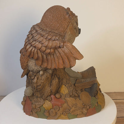 Tom Clark Gnome "Wise & Wonderful" Owl Figurine 1995 Retired First Edition SN #6321 Handcrafted Made In USA