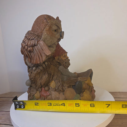 Tom Clark Gnome "Wise & Wonderful" Owl Figurine 1995 Retired First Edition SN #6321 Handcrafted Made In USA
