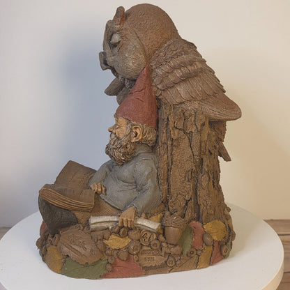 Tom Clark Gnome "Wise & Wonderful" Owl Figurine 1995 Retired First Edition SN #6321 Handcrafted Made In USA