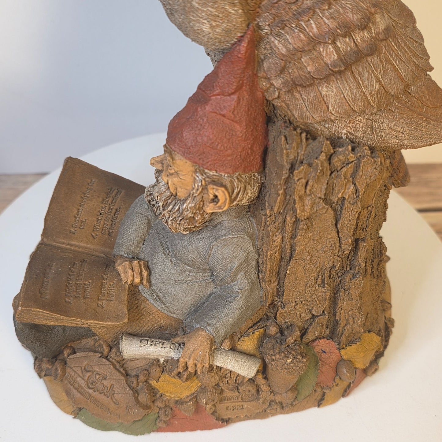 Tom Clark Gnome "Wise & Wonderful" Owl Figurine 1995 Retired First Edition SN #6321 Handcrafted Made In USA