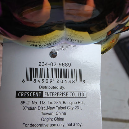 Set Of 6 Dark Iridescent Glass Pumpkins & Gourds 5" Tall Decorative Accents