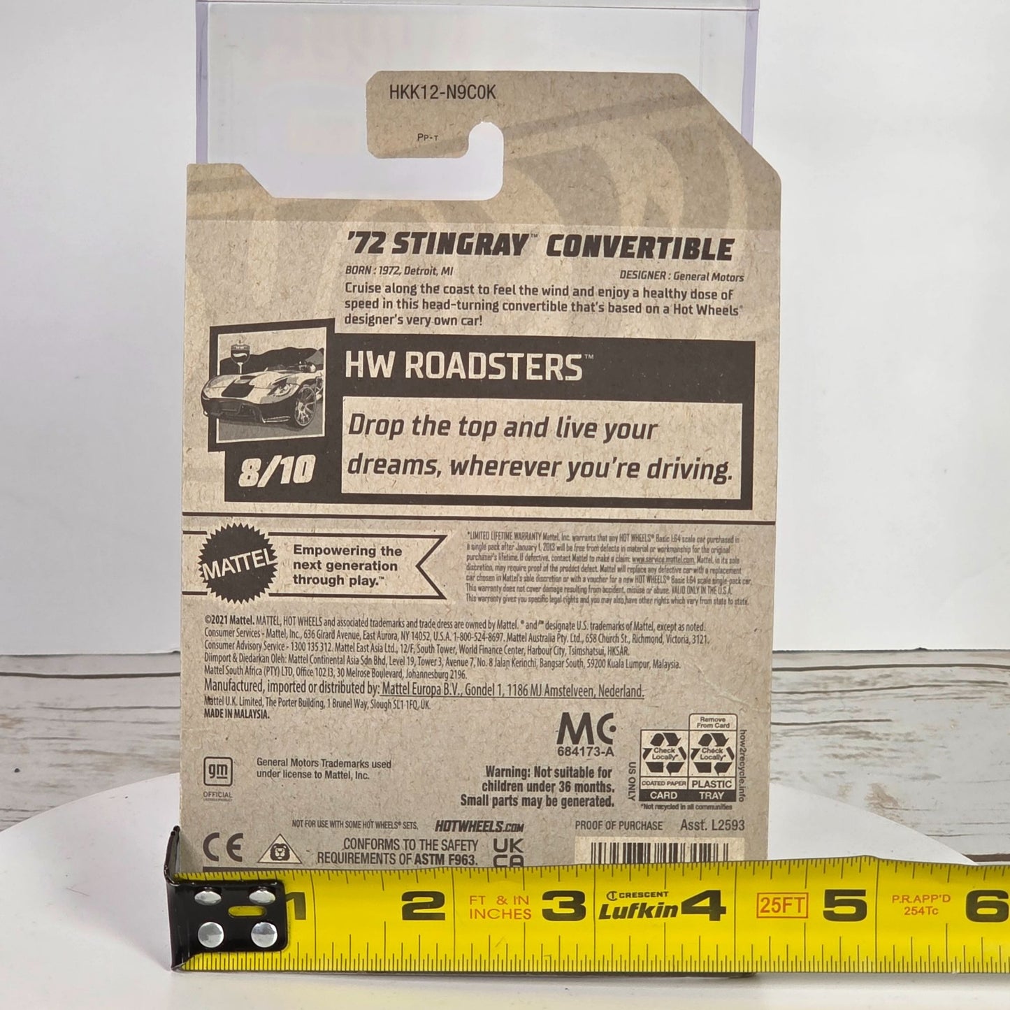 Hot Wheels 72 Stingray Convertible Model 132/250