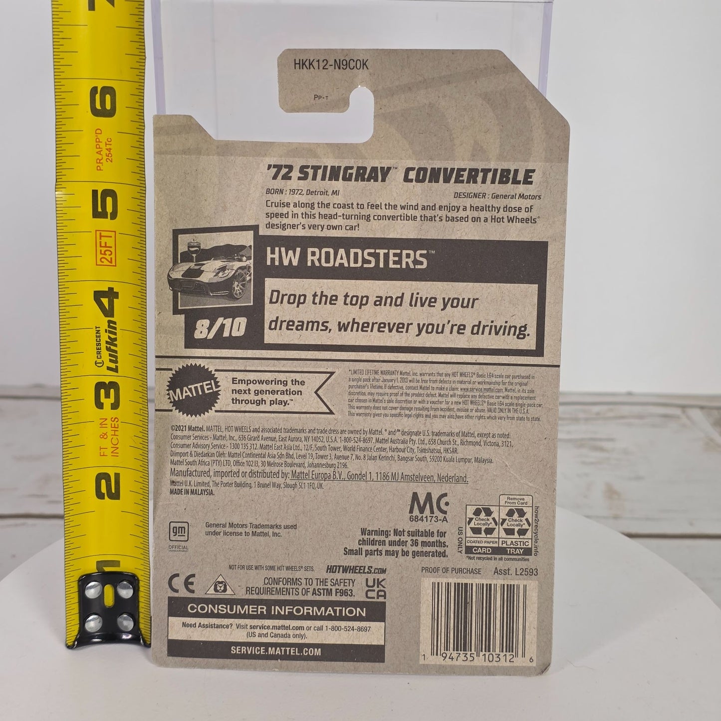 Hot Wheels 72 Stingray Convertible Model 132/250