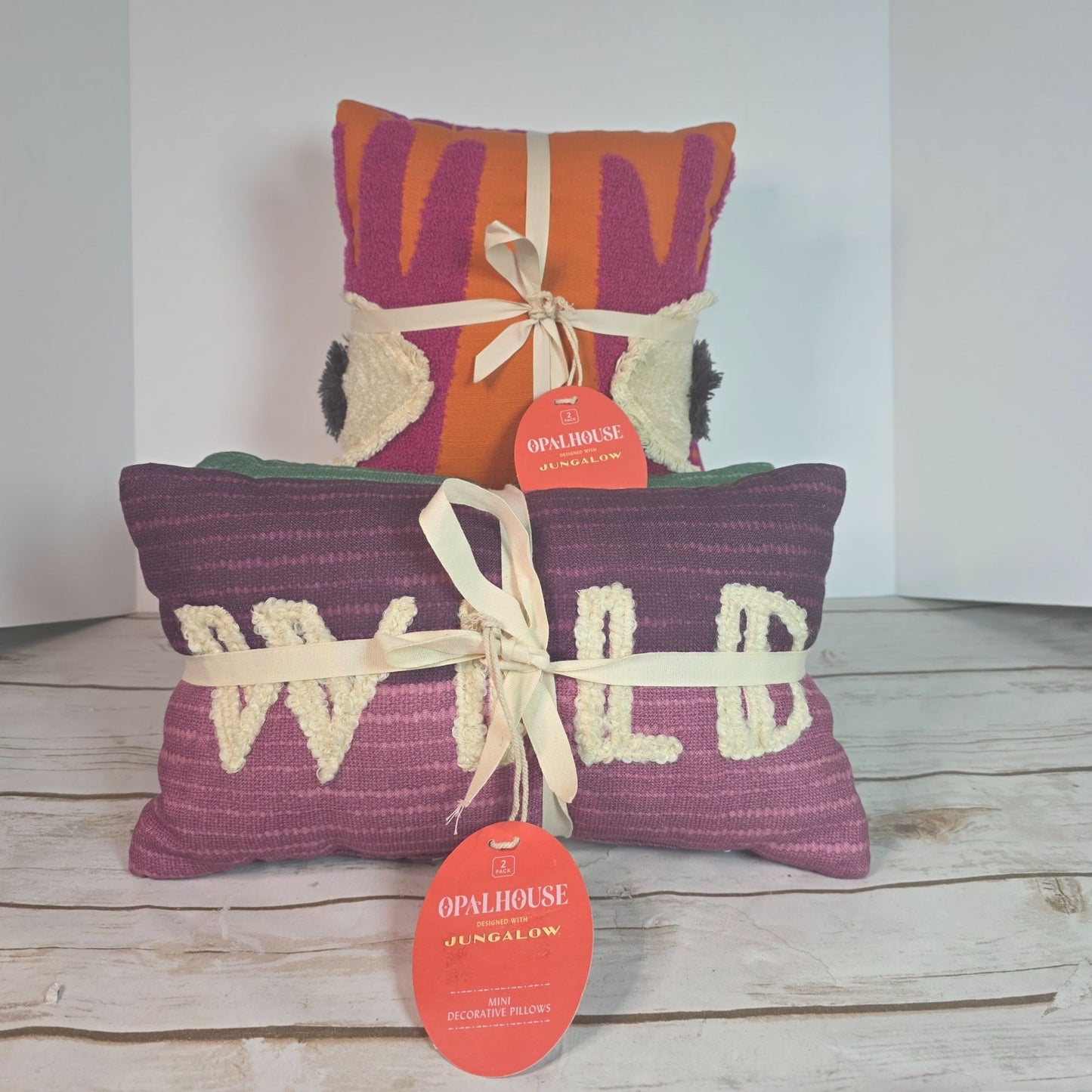 Opalhouse Jungalow 2-Pack(2) Mini Decorative Pillows With "Wild" & "Mild" Text