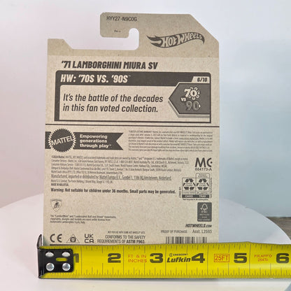 Hot Wheels 71 Lamborghini Miura SV 78/250 Limited Edition Die-Cast Car