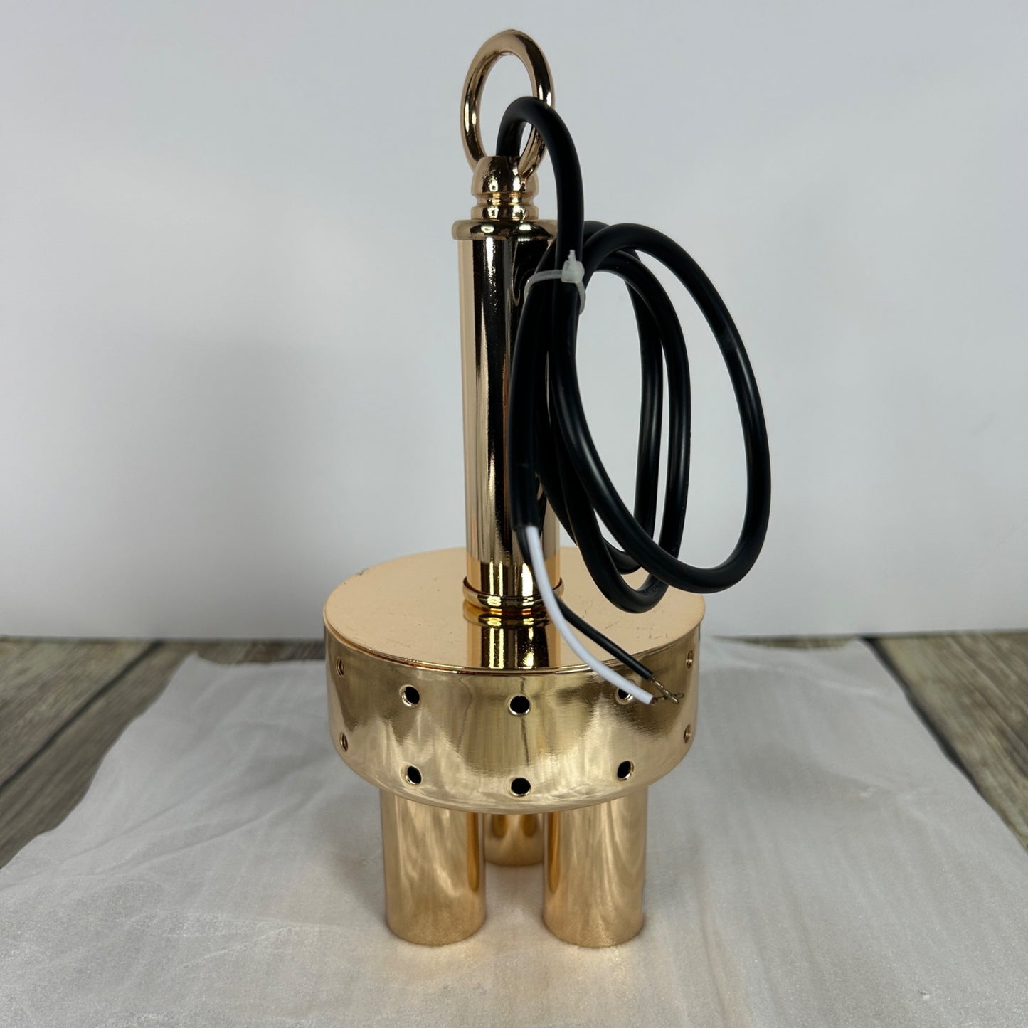 Gold Crystal Chandelier Light Fixture Kit With Hanging Chain & Instructions For Home Decor Assembly