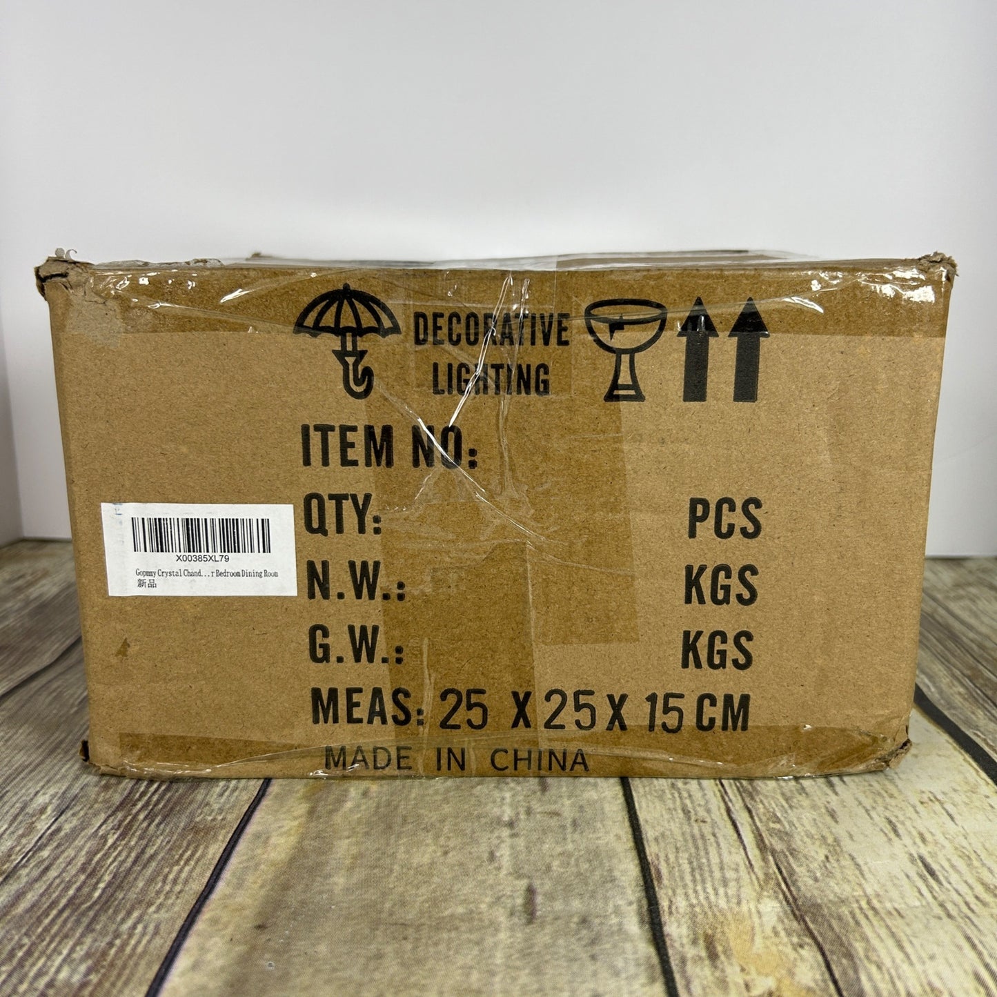 Gold Crystal Chandelier Light Fixture Kit With Hanging Chain & Instructions For Home Decor Assembly