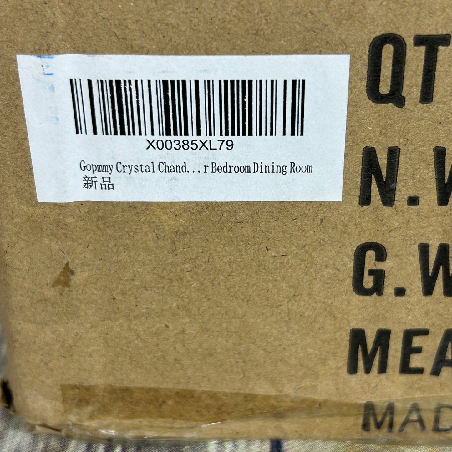 Gold Crystal Chandelier Light Fixture Kit With Hanging Chain & Instructions For Home Decor Assembly