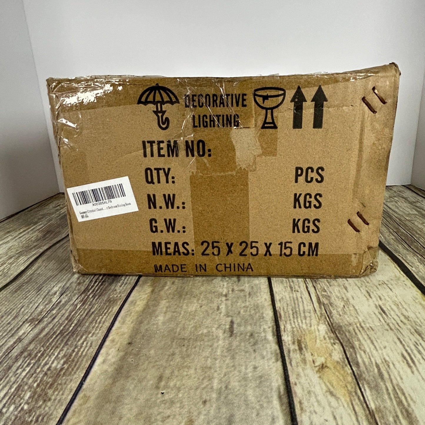 Gold Crystal Chandelier Light Fixture Kit With Hanging Chain & Instructions For Home Decor Assembly