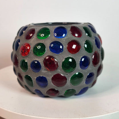 Colorful Mosaic Bubble Glass Vase