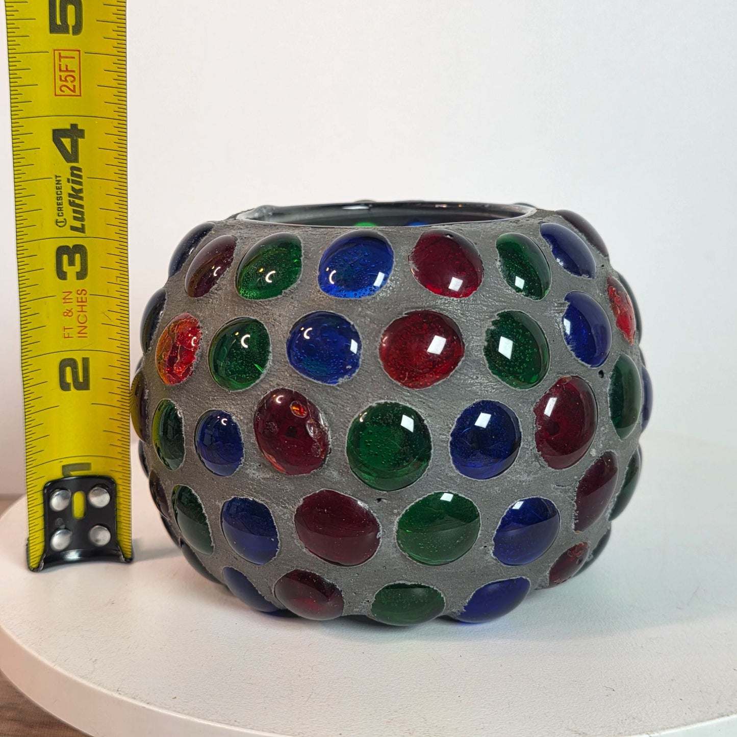Colorful Mosaic Bubble Glass Vase