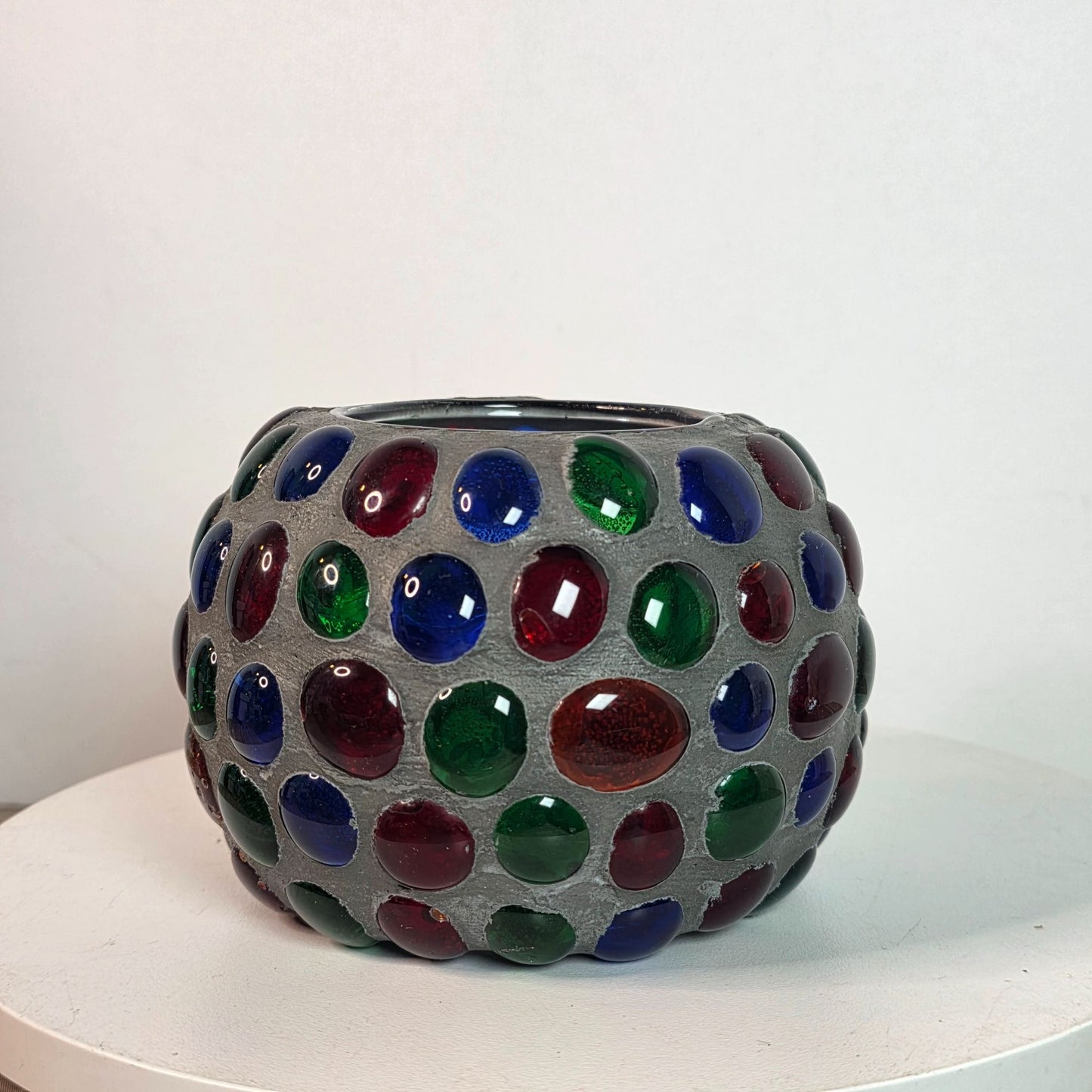 Colorful Mosaic Bubble Glass Vase