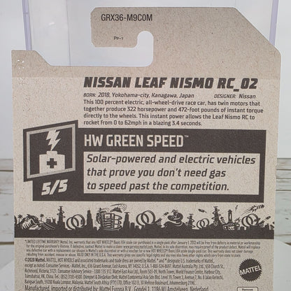 Hot Wheels Nissan Leaf Nismo RC_02 Die-Cast Car New For 2021