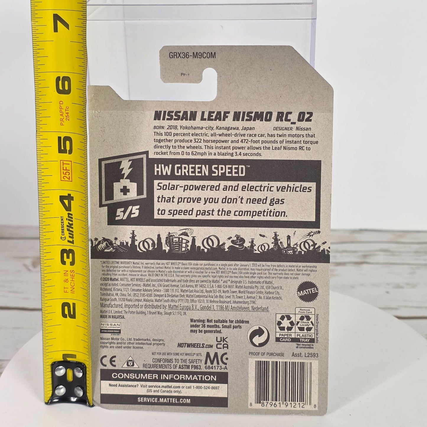 Hot Wheels Nissan Leaf Nismo RC_02 Die-Cast Car New For 2021