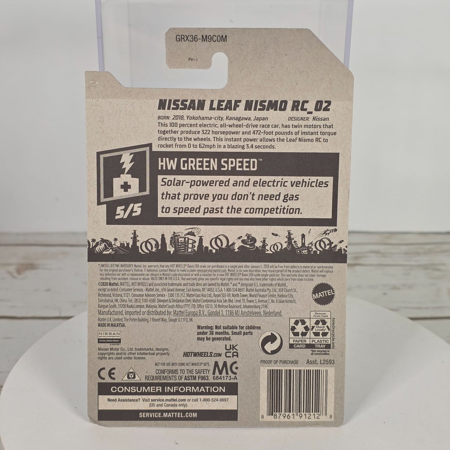 Hot Wheels Nissan Leaf Nismo RC_02 Die-Cast Car New For 2021