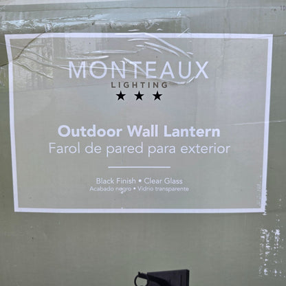 Monteaux Lighting Outdoor Wall Lantern Black Finish & Clear Glass 12.5 In X 25 In X 13.5 In
