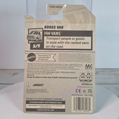 Hot Wheels Dodge Van HW Racing Die-Cast Vehicle 248/250 Limited Lifetime Warranty Collectible