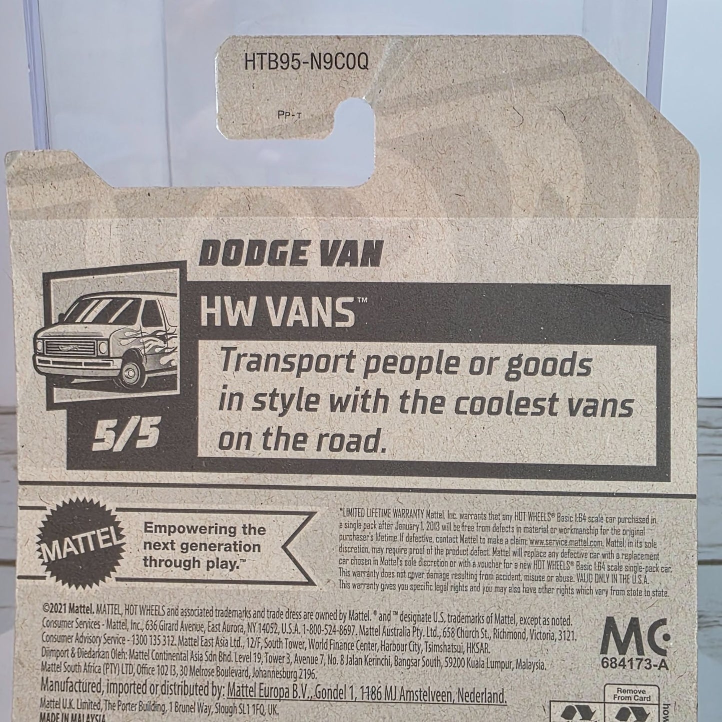Hot Wheels Dodge Van HW Racing Die-Cast Vehicle 248/250 Limited Lifetime Warranty Collectible