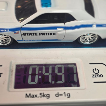 Jada 1/32 2012 Dodge Challenger SRT8 State Patrol Trooper White Blue Loose