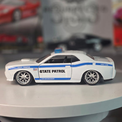 Jada 1/32 2012 Dodge Challenger SRT8 State Patrol Trooper White Blue Loose
