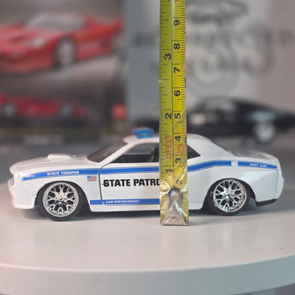 Jada 1/32 2012 Dodge Challenger SRT8 State Patrol Trooper White Blue Loose