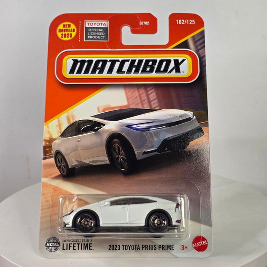 2023 Matchbox Toyota Prius Prime Diecast Car 102/125 White 1:64 Scale Mattel Official Licensed Product