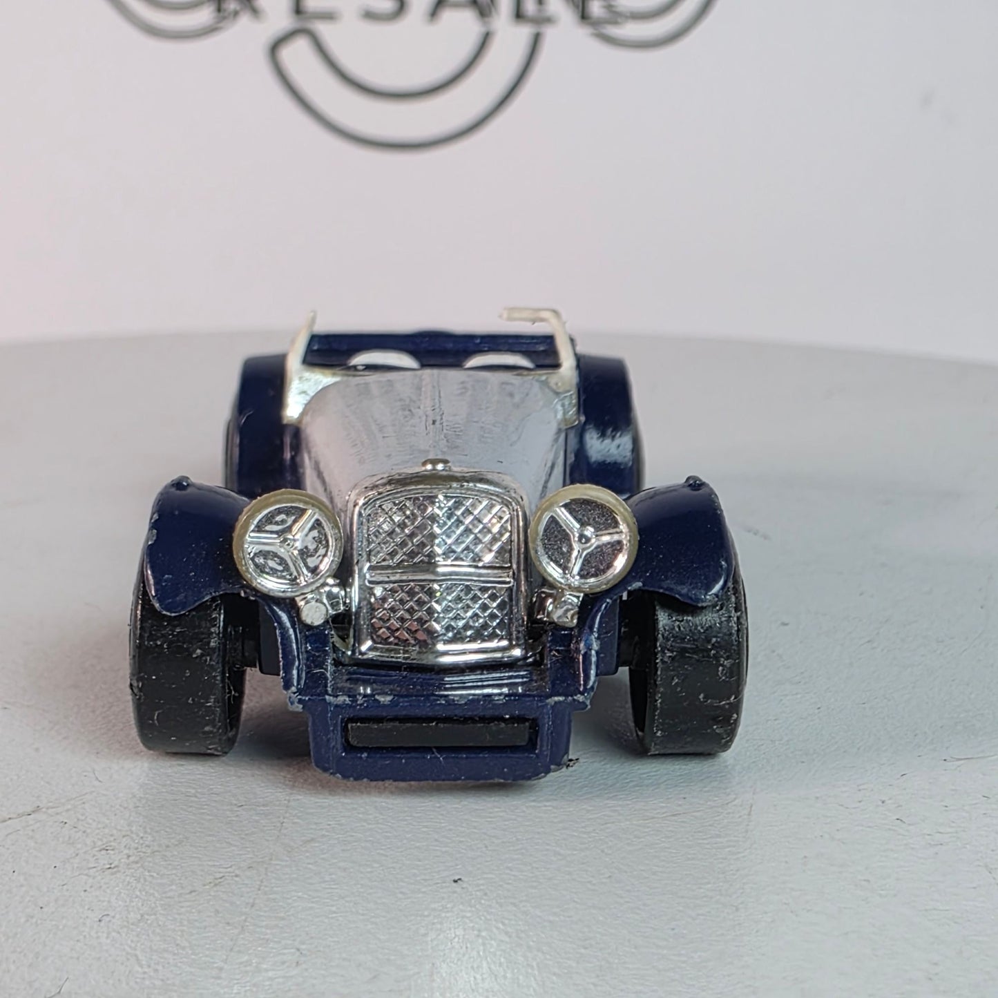 1982 Matchbox 1/50th Scale SS 100 Jaguar Die-Cast Model Car Navy/Silver