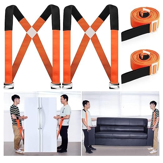 HQNuo Moving Straps Adjustable Lifting Straps Heavy Duty Orange