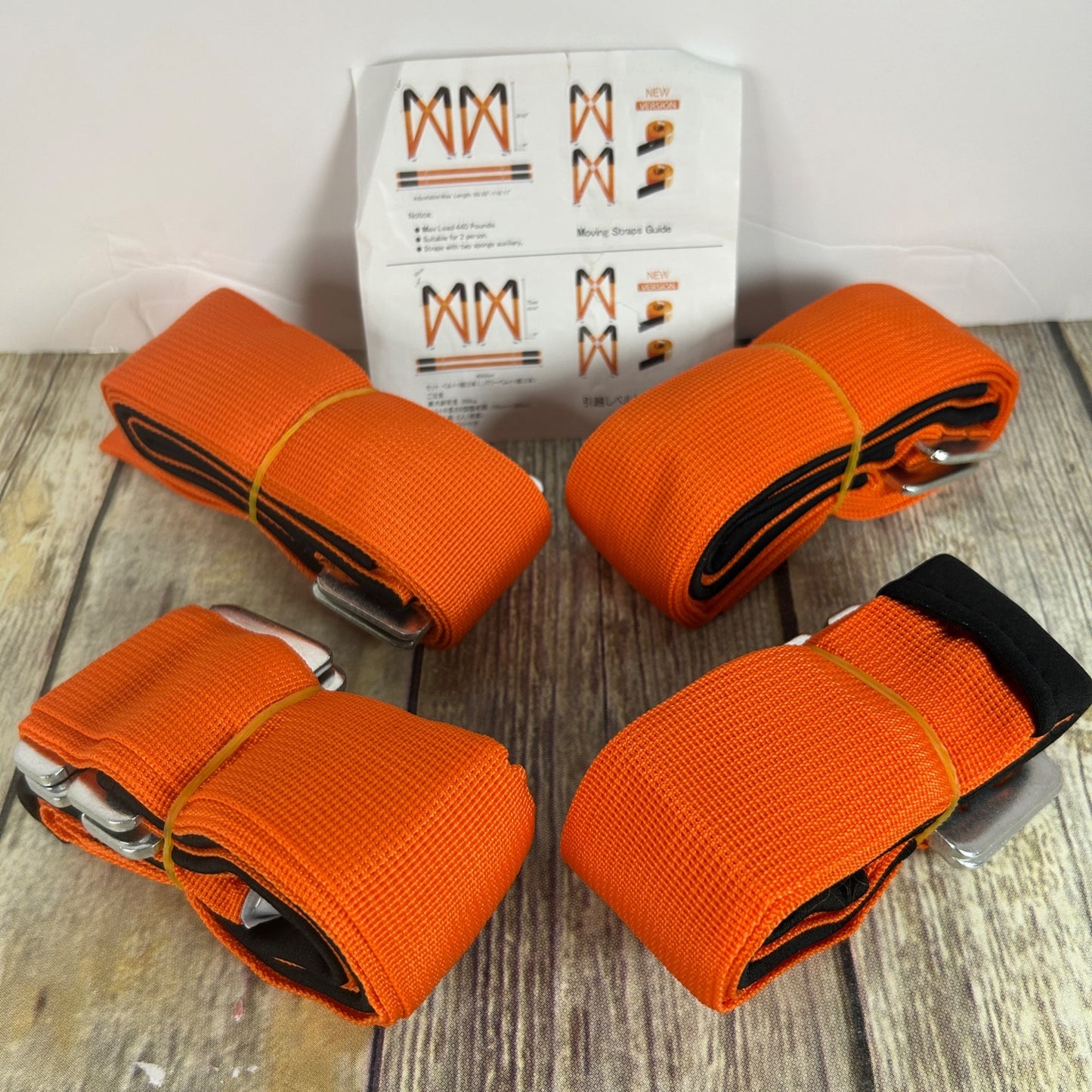 HQNuo Moving Straps Adjustable Lifting Straps Heavy Duty Orange