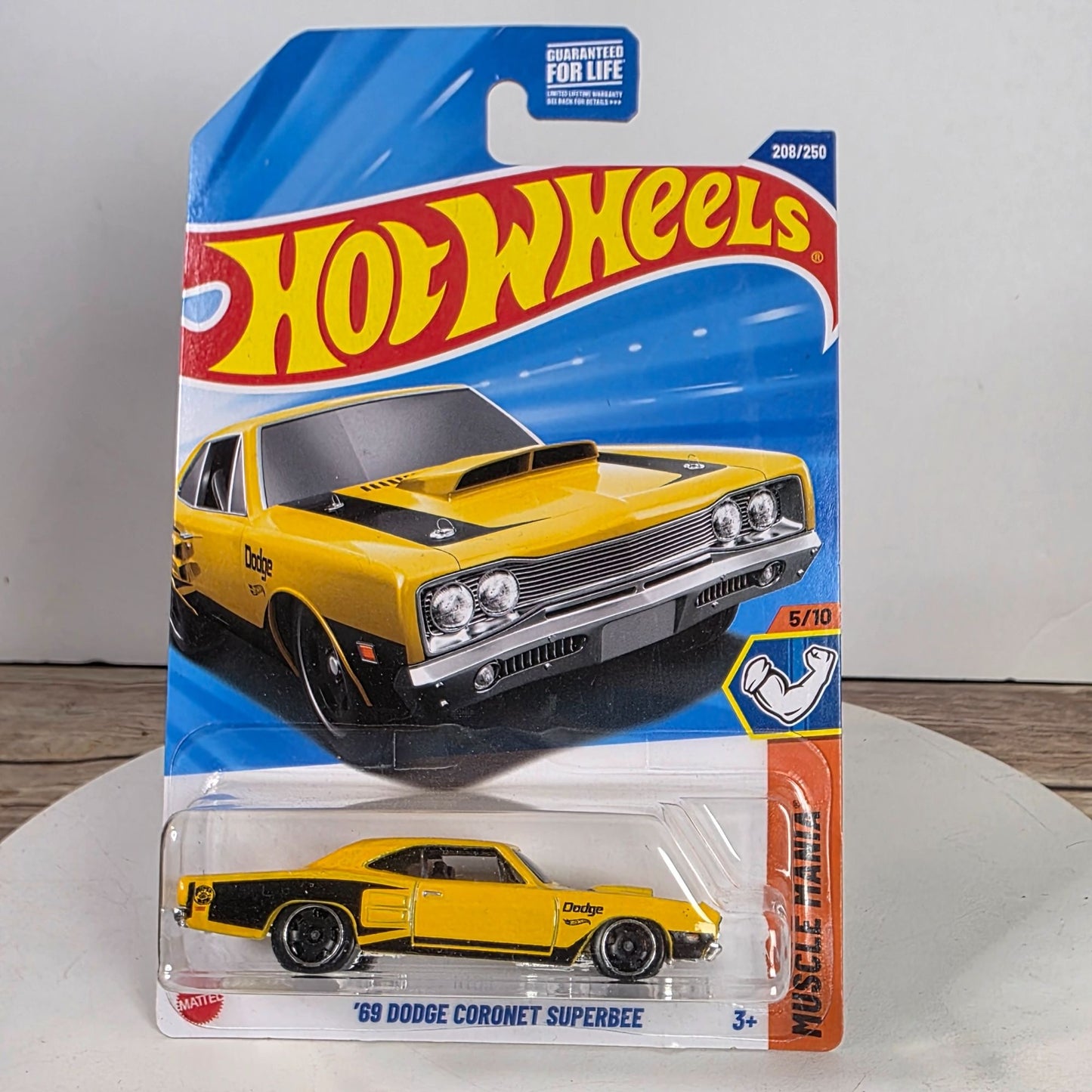 Hot Wheels 69 Dodge Coronet Superbee Yellow Die-Cast Car