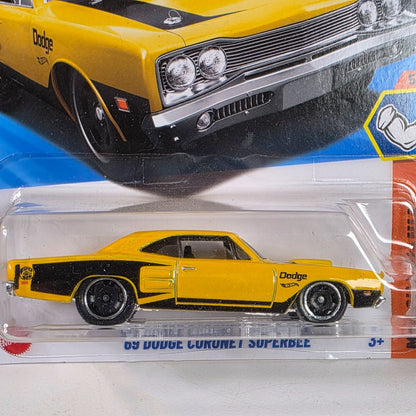 Hot Wheels 69 Dodge Coronet Superbee Yellow Die-Cast Car