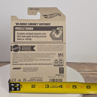 Hot Wheels 69 Dodge Coronet Superbee Yellow Die-Cast Car