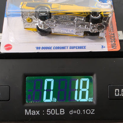 Hot Wheels 69 Dodge Coronet Superbee Yellow Die-Cast Car