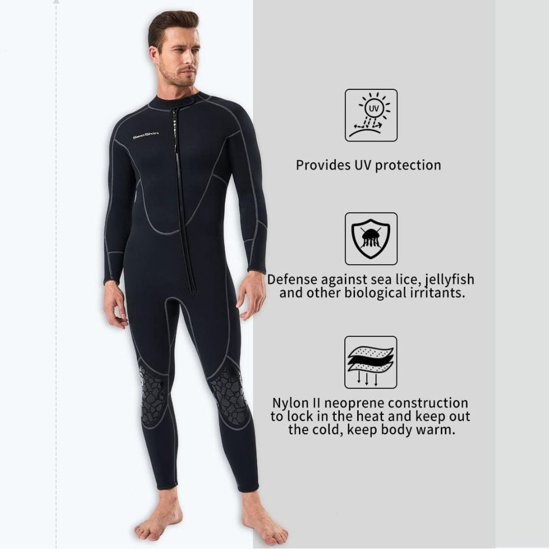 Seaskin Diving Wetsuit For Men & Women 3XL Neoprene Nylon UV Protection
