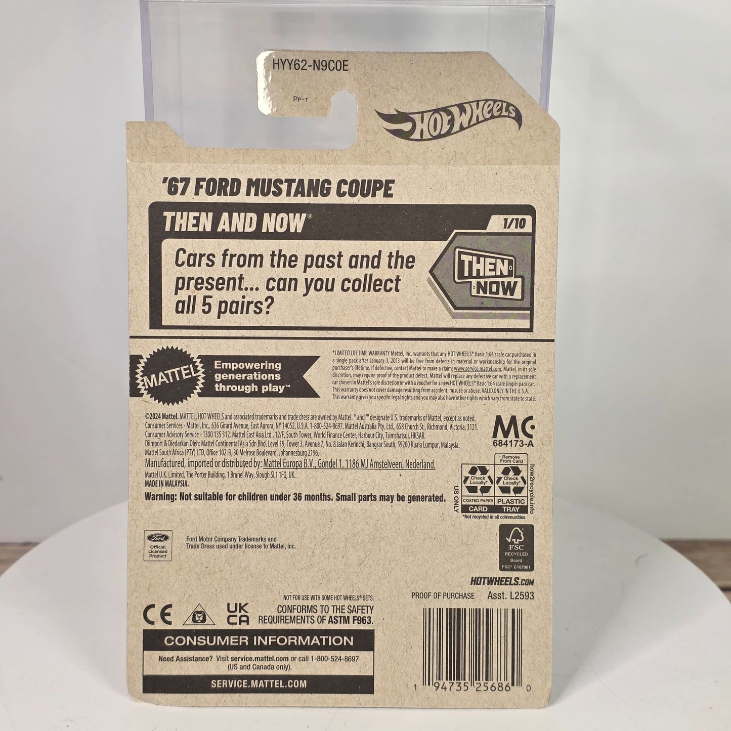 Hot Wheels 67 Ford Mustang Coupe 1:64 Scale Model Car