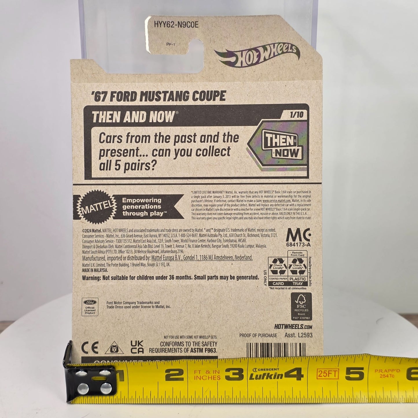 Hot Wheels 67 Ford Mustang Coupe 1:64 Scale Model Car