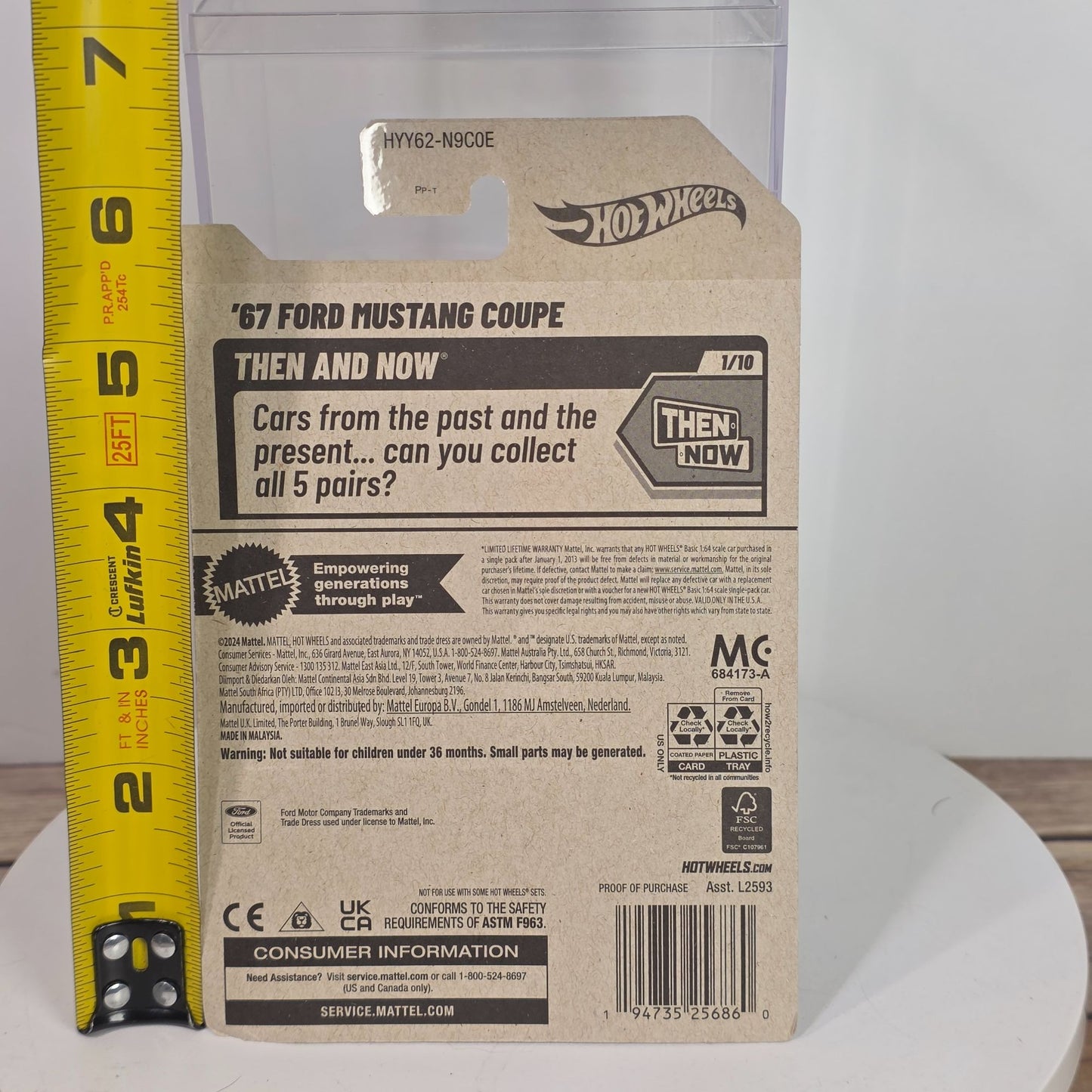 Hot Wheels 67 Ford Mustang Coupe 1:64 Scale Model Car