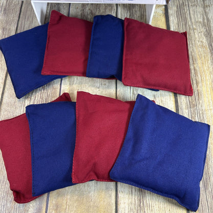 Cornhole Bean Bags 8-Piece Set With Red & Blue Bags + Carrying Bag New In Damaged Box